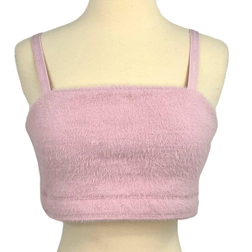 Gymshark Women's M Whitney Eyelash Knit Bandeau Petal Pink Lounge Casual - Picture 6 of 9